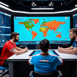 Professional Esports Team Strategy Session**

"A professional esports team of five, diverse in appearance, fully clothed in team jerseys, gathered around a holographic display showing a game map, strategizing intensely, modern gaming facility background, safe for work, appropriate content, perfect anatomy, correct proportions, professional, family-friendly, well-formed hands, proper finger count, natural body proportions."

**